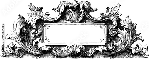 Ornamental vintage frame banner design for retro projects and crafts