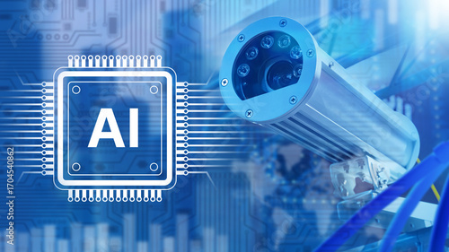 AI-powered surveillance camera system integrates machine learning for smart monitoring. Technology ensures enhanced security, automated analysis and real-time threat detection.