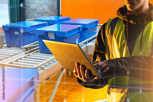 Warehouse worker in safety ...