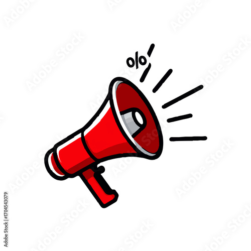 Megaphone Announcing Percentage Discount Offer

