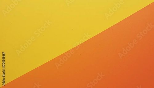 Vibrant abstract geometric background with diagonal split of bright yellow and warm orange colors