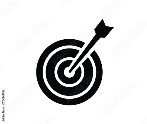 Target Goal Dart Icon sillhouette