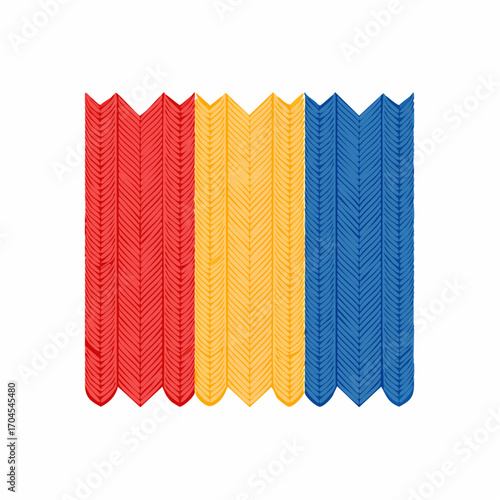 Romanian Flag With Chevron Pattern