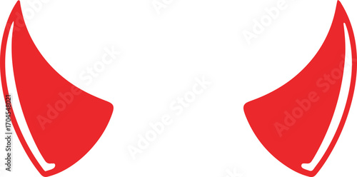 Pair of red pixel art devil horns