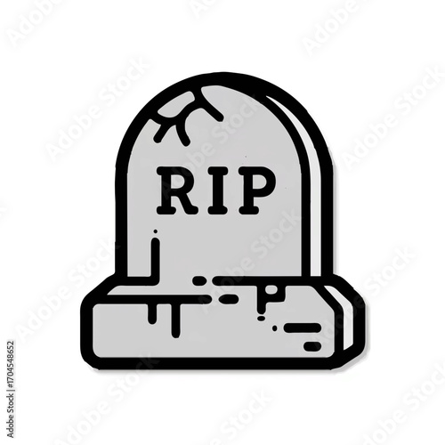 Cartoon tombstone displays RIP for Halloween decoration

