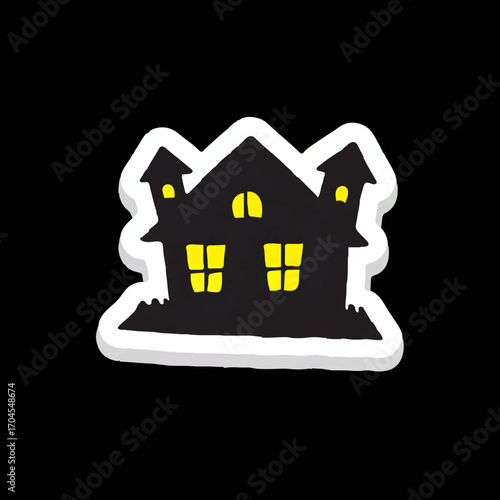 Haunted house glows in the dark on Halloween night


