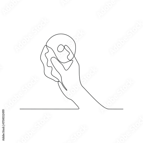 One continuous line drawing of people are eating cakes in the food court area vector illustration.  Food street illustration in linear style vector concept. Great design for food business campaign.