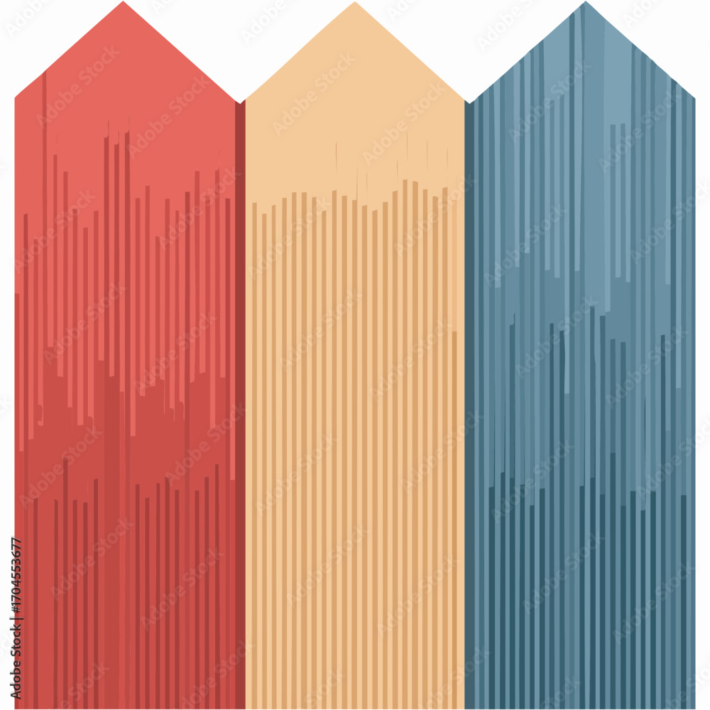 Obraz premium Abstract Red Beige and Blue Vertical Striped Pattern