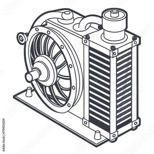 Creative details Heat exchanger Vector Illustration