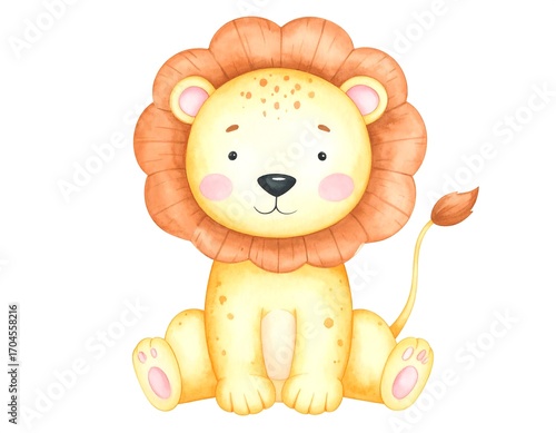 Cute cartoon lion illustration