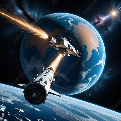 earth orbital satellite in space 