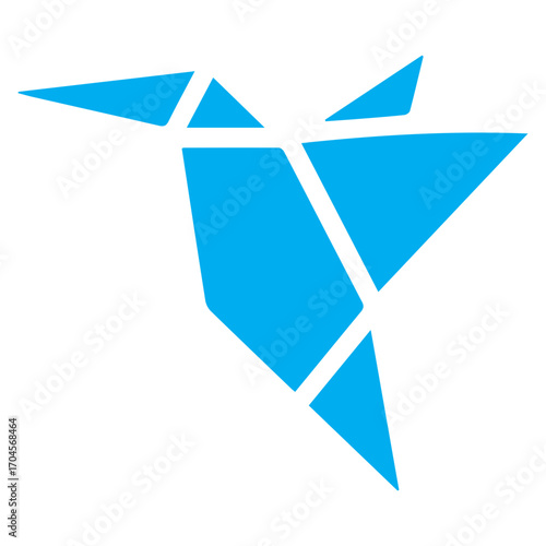 Geometric Blue Bird Icon