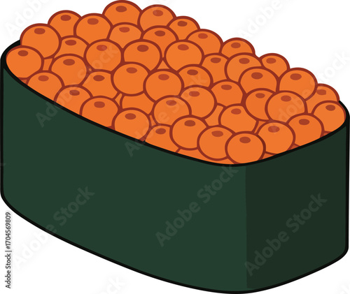 a sushi filled with or sprinkled with fish eggs,  It is a traditional Japanese dish