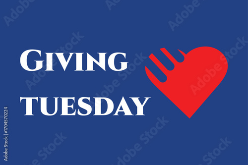 Giving Tuesday heart logo with red blue and white colors