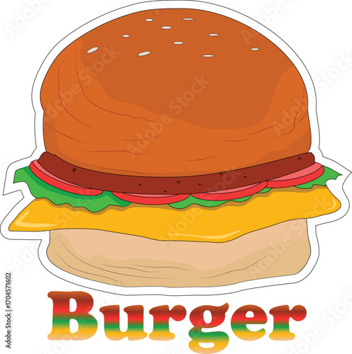 An illustration of a delicious hamburger