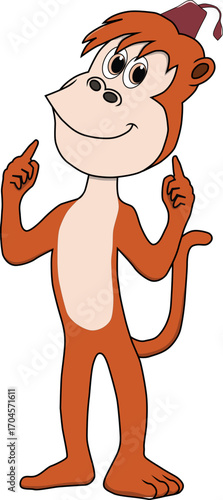 A funny and friendly monkey is in style