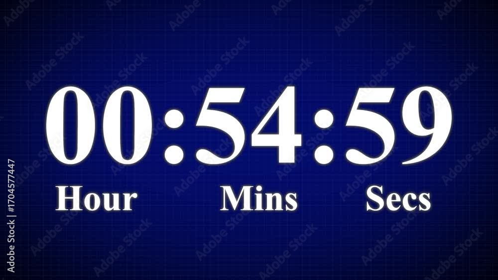 Animated Digital 1 hours countdown timer Animation . Perfect for ...