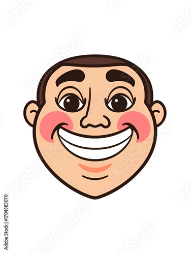 Happy smiling boy's face vector illustration