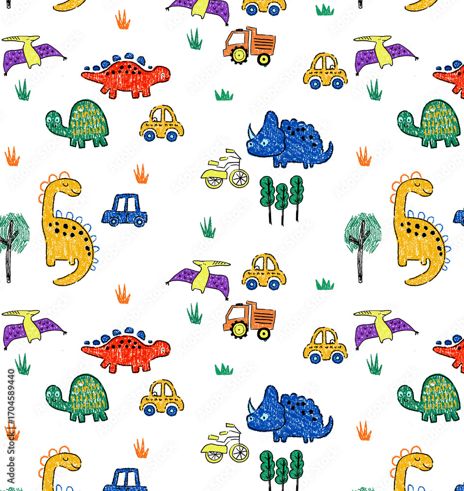 seamless pattern with funny animals