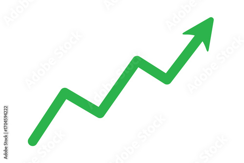 green arrow graph investment market growth up. green arrow graph line. chart moving up concept of business growth profit. business grow up sign. vector illustration.