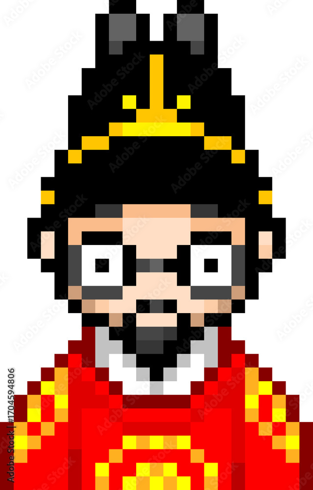 Obraz premium 픽셀 한복 캐릭터