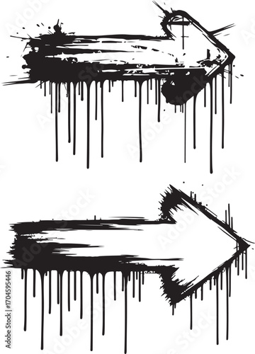 Graffiti Arrow Symbols with Dripping Paint Effects