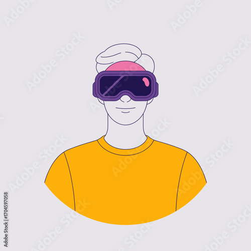 A person with stylish pink hair wearing a vivid VR headset, symbolizing the intersection of technology, gaming, and modern digital experiences in interactive entertainment.