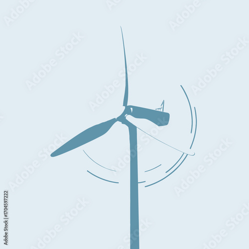 This image features a wind turbine against a light background, representing renewable energy and sustainability, showcasing the importance of wind power in the energy sector.