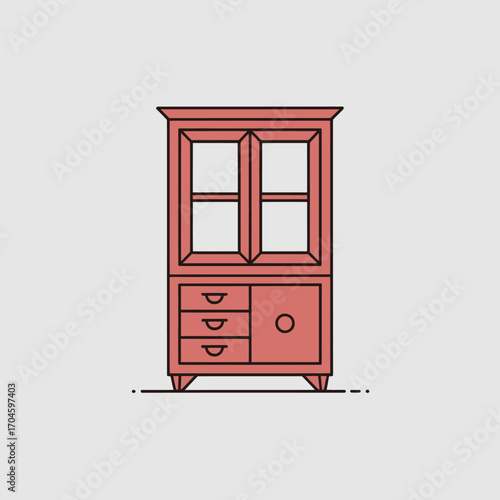 This retro cabinet features an elegant design that combines storage and display functionality, making it a beautiful addition to any room with a nostalgic touch.