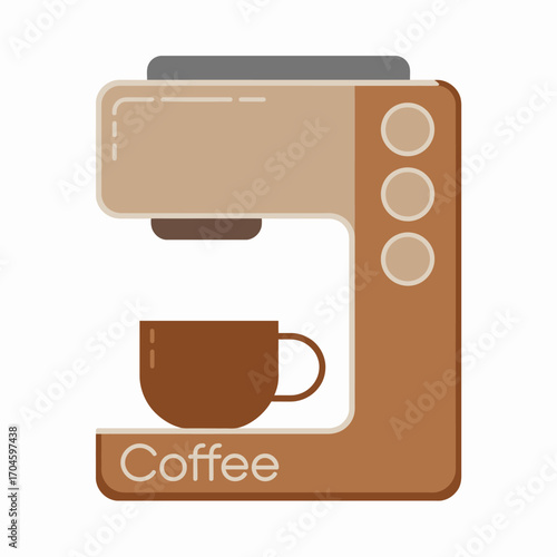 A contemporary coffee maker featuring a minimalist design elevates the coffee brewing experience, providing an efficient method to enjoy a freshly brewed cup of coffee at home.