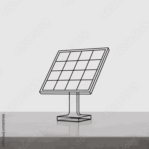 A minimalistic illustration of a solar panel showcasing modern renewable energy solutions emphasizing sustainability and clean energy for the future.