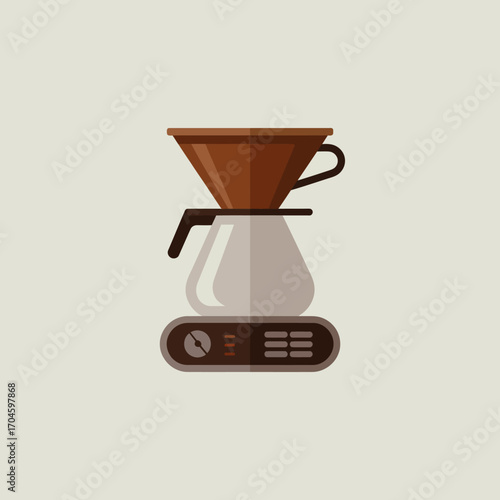 An elegant coffee maker featuring a glass pitcher and a sleek control interface, combining style and functionality for the perfect brewing experience.
