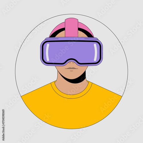 A striking front view of a person wearing a VR headset, symbolizing the powerful blend of advanced technology and personal emotions in immersive gaming environments.