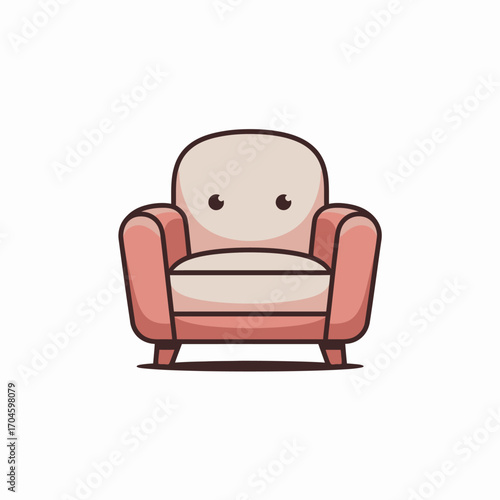 This whimsical pink armchair with a character design invites playful comfort, perfect for children or those young at heart seeking a fun accent piece.