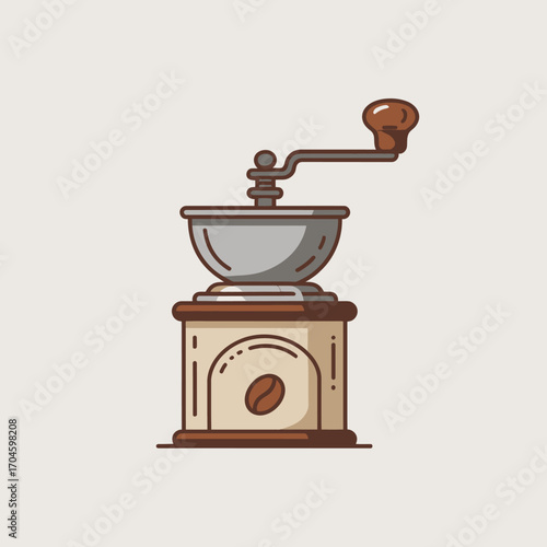 This stylish coffee grinder features a modern design coupled with a functional aesthetic, representing the perfect blend of contemporary style and the essential coffee-making process.