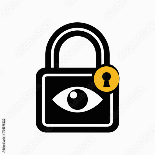 A sleek padlock featuring an eye design, emphasizing the concept of security and vigilance, highlighting the importance of protecting personal information in a digital age.
