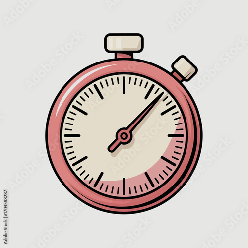 This image shows a classic red stopwatch, emphasizing its compact design and functionality, ideal for representing time management, precision, and focus in various fields.