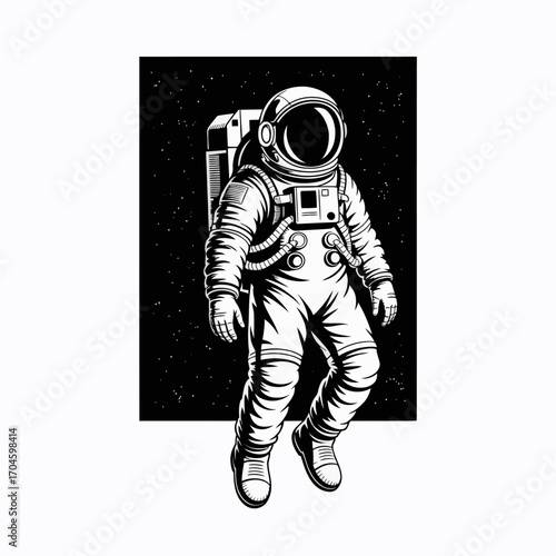 An eye-catching illustration featuring an astronaut floating in space against a cosmic black backdrop, emphasizing the vastness of the universe and the isolation of exploration.