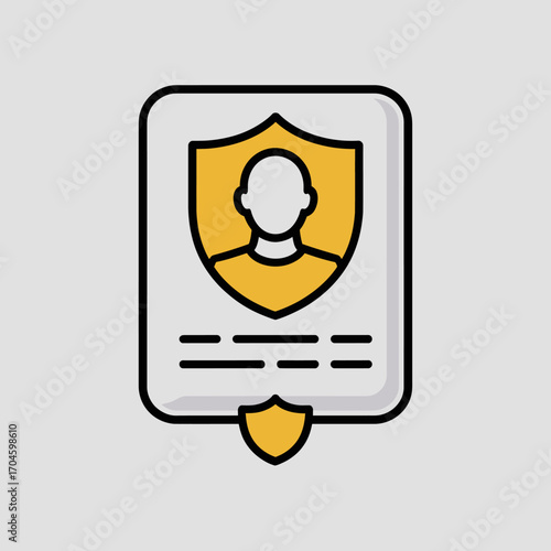This contemporary image depicts a shield with a simplistic human figure, visualizing the vital notion of personal security and defense in a digitalized society.