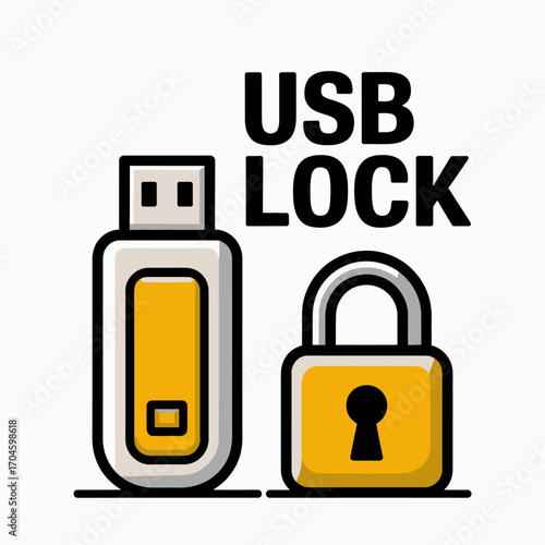 An illustrative USB lock icon emphasizing enhanced data protection, highlighting the importance of security measures in safeguarding personal and professional information in the digital era.