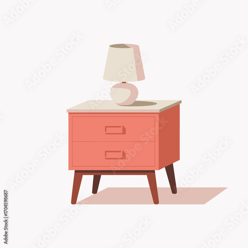 A vibrant nightstand image featuring a stylish lamp that casts soft shadows, symbolizing a harmonious blend of functionality and aesthetic appeal in modern interiors.