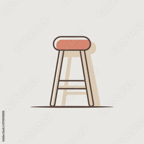 A stylish stool design featuring a pink surface and wooden legs perfectly illustrates modern minimalism and adaptable functionality in contemporary living spaces.