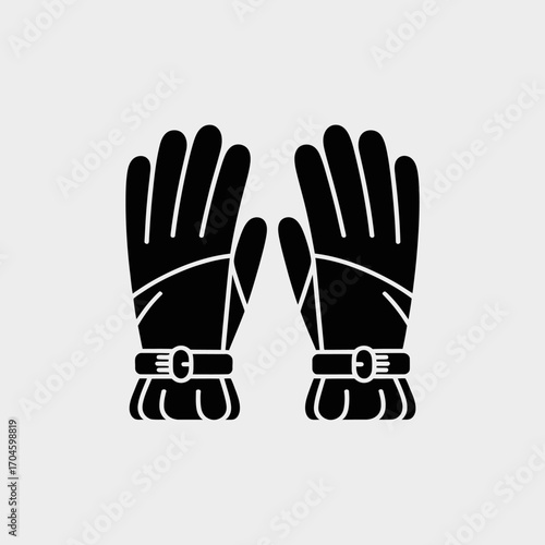 This image presents black silhouette gloves, showcasing minimalist style suitable for modern fashion statements and versatile outfit combinations in various settings.