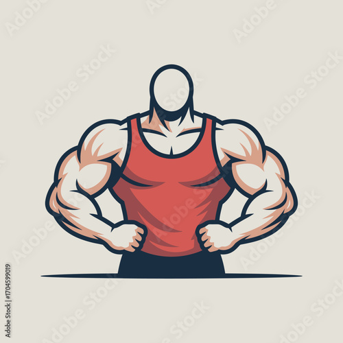 Featuring a brawny figure in a red tank top, this image highlights strength and athleticism, perfect for fitness-related content that aims to inspire and motivate.