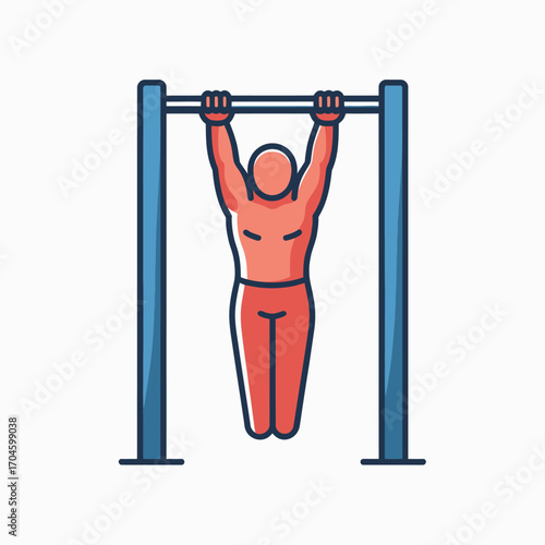 The image showcases a person executing a pull-up on a bar station, highlighting physical fitness and strength training as essential elements of exercise routines.