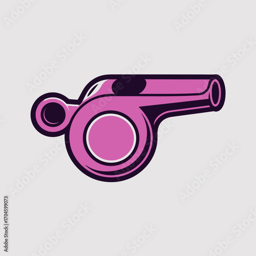 This image features a bright pink whistle designed with clean lines and a modern style, perfect for conveying themes of sports, communication, and authority in a vibrant way.