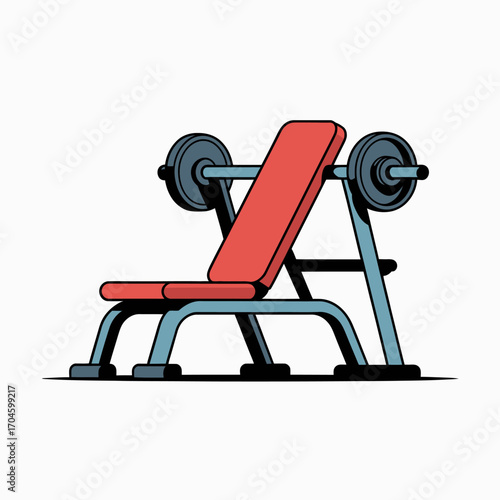 This adjustable fitness bench features a contemporary design ideal for strength training exercises, made for versatility and comfort in any gym environment.