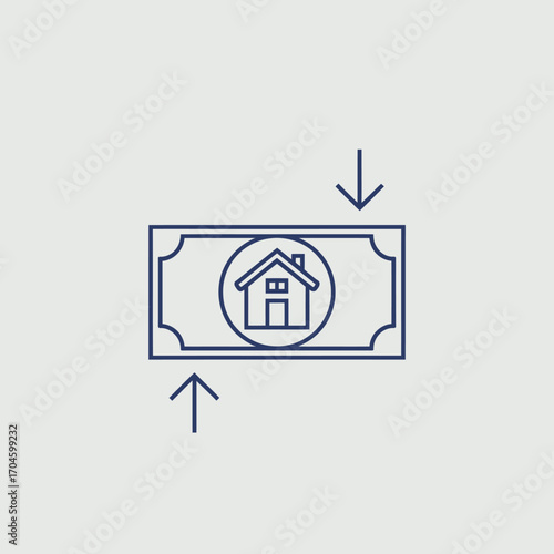 This image showcases a currency note with a house symbol, highlighting the relationship between monetary value and property in the real estate market.