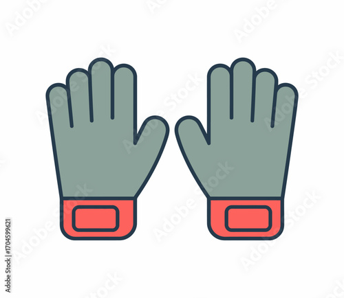 A pair of functional grey gloves featuring a bright coral cuff, designed for versatility in both work and outdoor settings, emphasizing comfort and style.