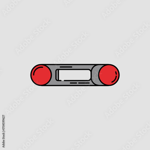 A minimalist design of a red and gray kitchen tool that highlights functionality and simplicity, ideal for preparing fresh ingredients in a stylish culinary environment.